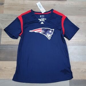 NEW NFL Fanatics New England Patriots Women's Lace-Up T-shirt